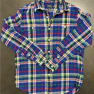 Ralph Lauren Blue and Red Casual Button Down Shirt